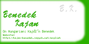 benedek kajan business card